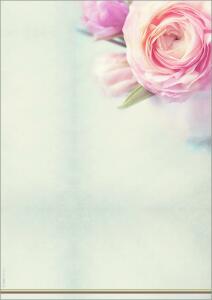 SIGEL DP004 Motiv-Papier - Rosen - grün/rosé - 90 g/m² - A4 - 50 Blatt