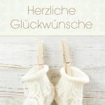 SIGEL DS040 Glückwunsch-Karten - Baby - beige - C6 - 10 Karten + Umschläge - inkl. weiße Umschläge