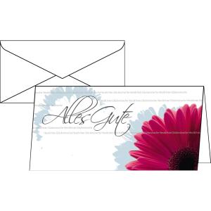 SIGEL DS209 Glückwunsch-Karten - Alles Gute - pink - 1/3 A4 quer - 10 Karten + Umschläge - inkl. weiße Umschläge