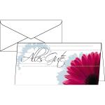SIGEL DS209 Glückwunsch-Karten - Alles Gute - pink - 1/3 A4 quer - 10 Karten + Umschläge - inkl. weiße Umschläge