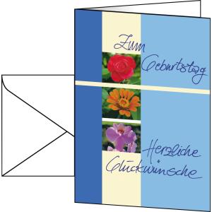 SIGEL DS610 Geburtstags-Karten - Trio - blau - A6 - 10 Karten + Umschläge - inkl. weiße Umschläge