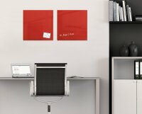 SIGEL GL114 Glas-Magnettafel Artverum - rot - 48 x 48 x 1,50 cm - polierte Ecken - Sicherheitsglas (ESG), Stahl - GS-geprüft