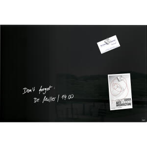 SIGEL GL120 Glas-Magnettafel Artverum - schwarz - 60 x 40 x 1,50 cm - polierte Ecken - Sicherheitsglas (ESG), Stahl - GS-geprüft