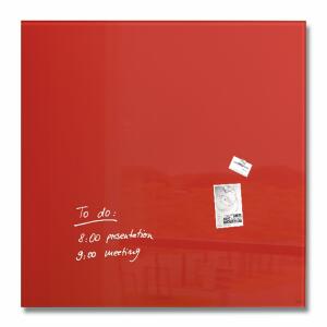 SIGEL GL202 Glas-Whiteboard Artverum - rot - 100 x 100 x 1,80 cm - polierte Ecken - Sicherheitsglas (ESG), Stahl - GS-geprüft