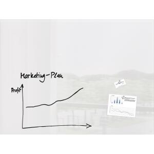 SIGEL GL211 Glas-Whiteboard Artverum - super-weiß - 120 x 90 x 1,80 cm - polierte Ecken - Sicherheitsglas (ESG), Stahl - GS-geprüft