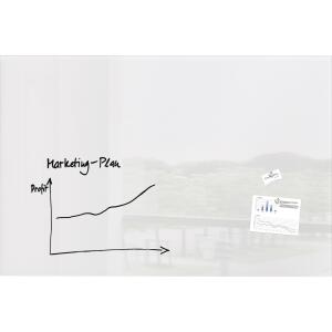SIGEL GL220 Glas-Whiteboard Artverum - super-weiß - 150 x 100 x 1,80 cm - polierte Ecken - Sicherheitsglas (ESG), Stahl - GS-geprüft