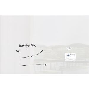 SIGEL GL230 Glas-Whiteboard Artverum - super-weiß - 180 x 120 x 1,80 cm - polierte Ecken - Sicherheitsglas (ESG), Stahl - GS-geprüft