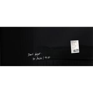 SIGEL GL240 Glas-Whiteboard Artverum - schwarz - 130 x 55 x 1,50 cm - polierte Ecken - Sicherheitsglas (ESG), Stahl - GS-geprüft