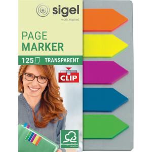 SIGEL HN611 Haftmarker - grün/blau/violett/gelb/orange - 125 Haftmarker