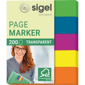 SIGEL HN615 Haftmarker - grün/blau/violett/gelb/orange - 200 Haftmarker