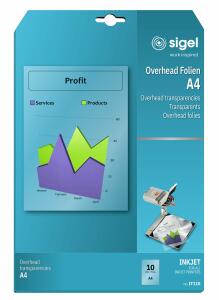 SIGEL IF110 Inkjet Overhead-Folien - A4 - 10 Stück - transparent