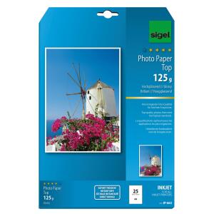 SIGEL IP663 Inkjet Fotopapier - A4 - 25 Blatt - hochglänzend - weiß - 125 g/m²