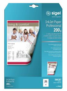 SIGEL IP681 Inkjet Papier für Präsentationen, Bewerbungen, Flyer - A4 - 25 Blatt - matt spezialbeschichtet - weiß - 200 g/m²
