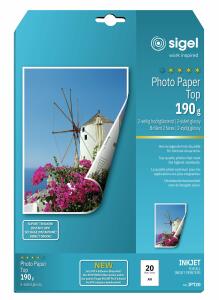 SIGEL IP720 Inkjet Fotopapier - A4 - 20 Blatt - beidseitig hochglänzend - weiß - 190 g/m²