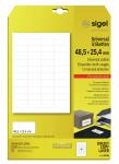 SIGEL LA106 Universal-Etiketten - weiß - 48.5 x 25,4 mm - 70 g/m² - 1.000 Etiketten = 25 Blatt