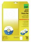 SIGEL LA525 CD-/DVD-Etiketten - weiß - 117 x 117 mm - 50 Etiketten = 25 Blatt