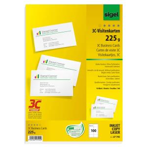 SIGEL LP795 Visitenkarten - hochweiß - 225 g/m² - 100 Karten