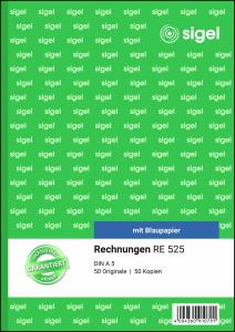 SIGEL RE525 Rechnungen - A5 - 2x 25 Blatt - mit Blaupapier -