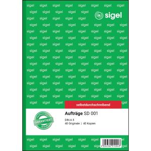 SIGEL Aufträge - A5 - 2x 40 Blatt - selbstdurchschreibend - 40 Sätze