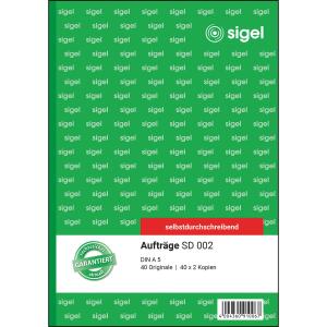 SIGEL SD002 Aufträge - A5 - 3x 40 Blatt - selbstdurchschreibend - 40 Sätze