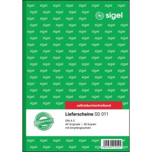 SIGEL SD011 Lieferscheine - A5 - 2x 40 Blatt - selbstdurchschreibend - 40 Sätze