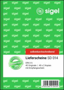SIGEL SD014 Lieferscheine - A6 - 3x 40 Blatt - selbstdurchschreibend - 40 Sätze