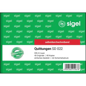 Quittungen - A6 quer - 2x 40 Blatt - selbstdurchschreibend - 40 Sätze