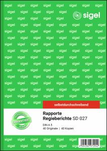 SIGEL SD027 Rapporte/Regieberichte - A5 - 2x 40 Blatt - selbstdurchschreibend - 40 Sätze