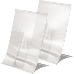 SIGEL TA161 Tischaufsteller - 15 x 21 x 9,50 cm - A5 - schräg - einseitige Präsentation - glasklar - Polyethylen (PET)