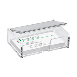 SIGEL VA112 Visitenkarten-Box - für bis zu 80 Visitenkarten - glasklar - Acryl - 1 Stück