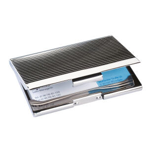 SIGEL VZ130 Visitenkarten-Etui - für bis zu 20 Visitenkarten - silber - Chrom - 1 Stück