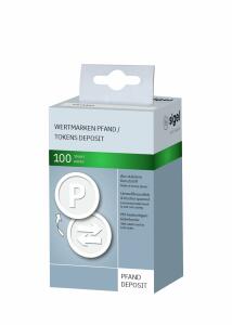 SIGEL WM010 Wertmarken - Vorderseite: Relief-Motiv, Rückseite: Buchstabe "P" - weiß - 100 Stück