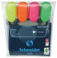 Schneider Textmarker Job sortiert Karton-Etui 4 Stück