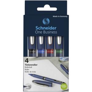 Schneider Tintenroller One Business 06 Karton-Etui 4 Stück sortiert