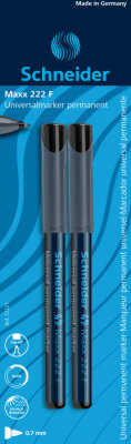 Schneider Universalmarker Maxx 222 perm. F Blister 2 Stück schwarz