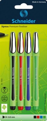 Schneider Fineliner Xpress 08 sortiert Blister 4 Stück