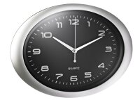 Alco Wanduhr Kunststoff 400x55x300mm Ziffernblatt schwarz...
