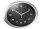 Alco Wanduhr Kunststoff 400x55x300mm Ziffernblatt schwarz Rahmen silber