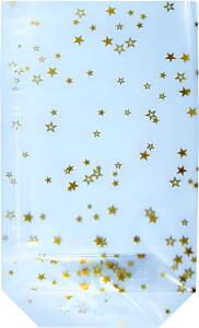 HEYDA Bodenbeutel Sterne 180 x 300 mm klar mit goldenen Sternen