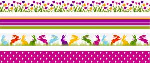 HEYDA Deko Tapes Frühling Tulpen jede Rolle 5 m x 15 mm Papier-Tapes