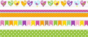 HEYDA Deko Tapes Frühling Vögel jede Rolle 5 m x 15 mm Papier-Tapes