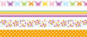 Deko Tapes Frühling Butterflies jede Rolle 5 m x 15 mm Papier-Tapes