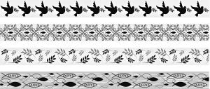 HEYDA Deko Tapes weisse Feste Holy jede Rolle 5 m x 15 mm Papier-Tapes