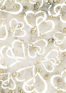 Transparentpapier Emotion Herzen A4 goldfarben