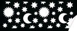 Laternen-Zuschnitt Sonne - Mond - Sterne schwarz/weiss...