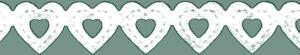 HEYDA Papierspitze selbstklebend Herzen 2 m x 8 mm Papier weiss