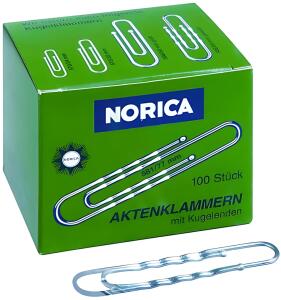 Alco NORICA Briefklammern, 50 mm, glatt, verzinkt, 1000 Stück