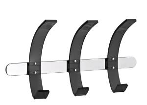 Alco Wandgarderobe Leiste Metall Haken Acryl schwarz 37x9,5x20cm silber