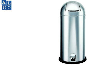 Alco Abfallsammler mit Push-Klappe Stahlblech 20l silber