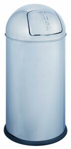 Alco Abfallsammler mit Push-Klappe Metall 28l silber
